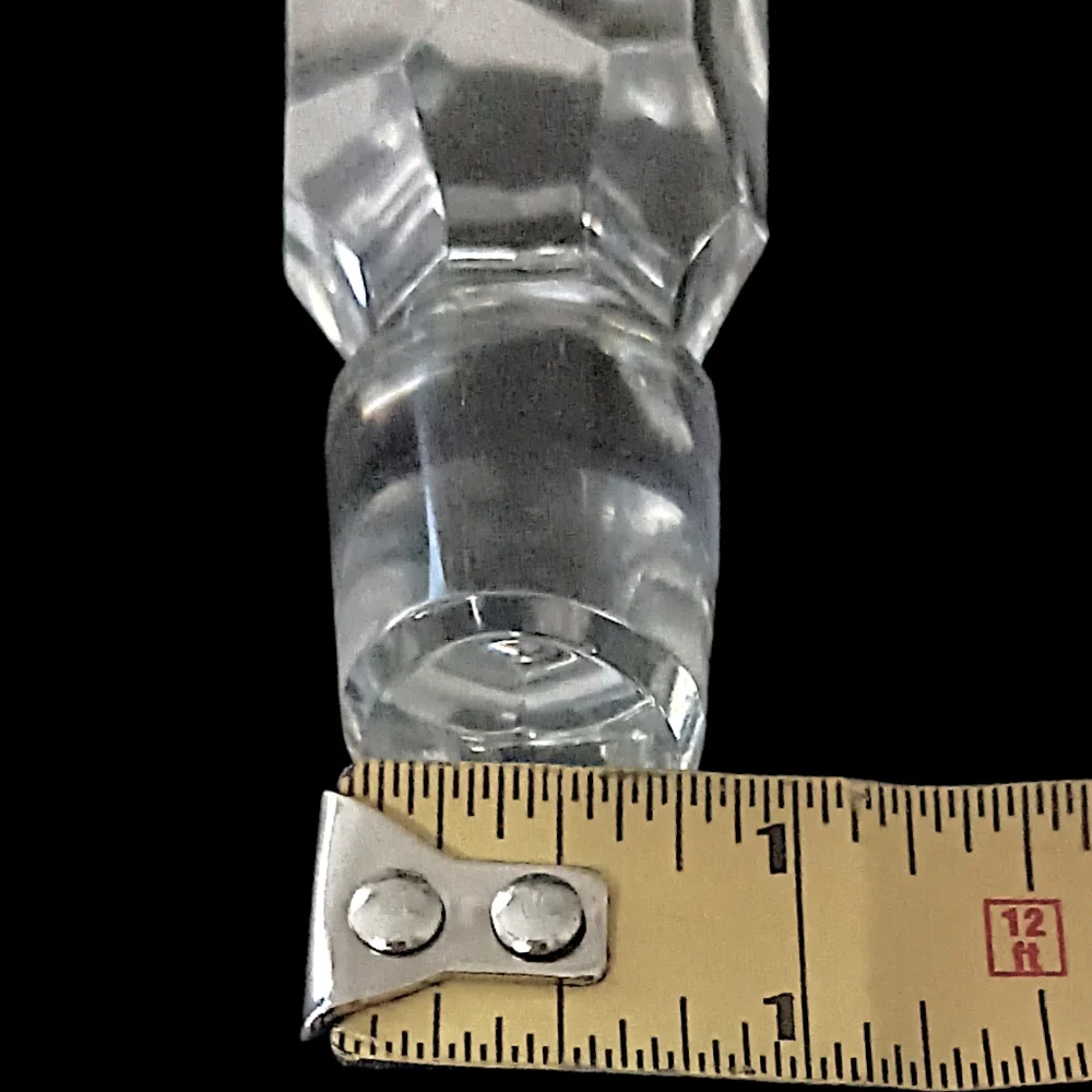 Vintage Hand Cut Crystal Bottle Stopper Wine Cork Clear Heavy Mid Century Modern
